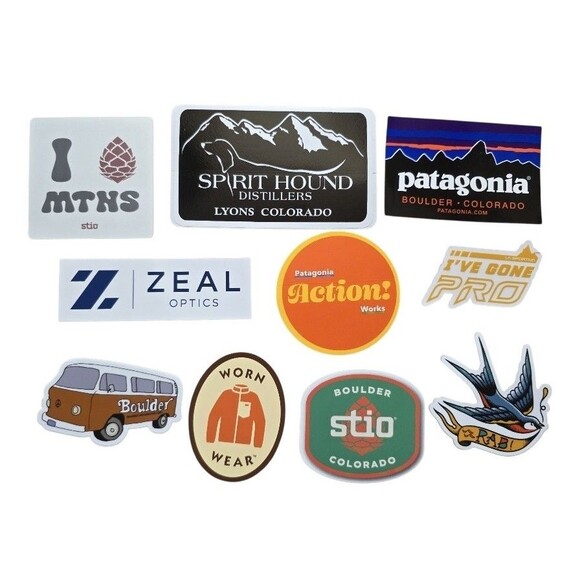 10x Ski Rock Climb Hike Outdoor Stickers Mixed Lot Outdoor Patagonia Stio RAB - Picture 1 of 4